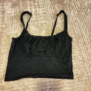 Black Ruched Crop Top